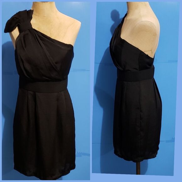 BCBGeneration Unique One Shoulder Black Dress Size 2 - Picture 2 of 7
